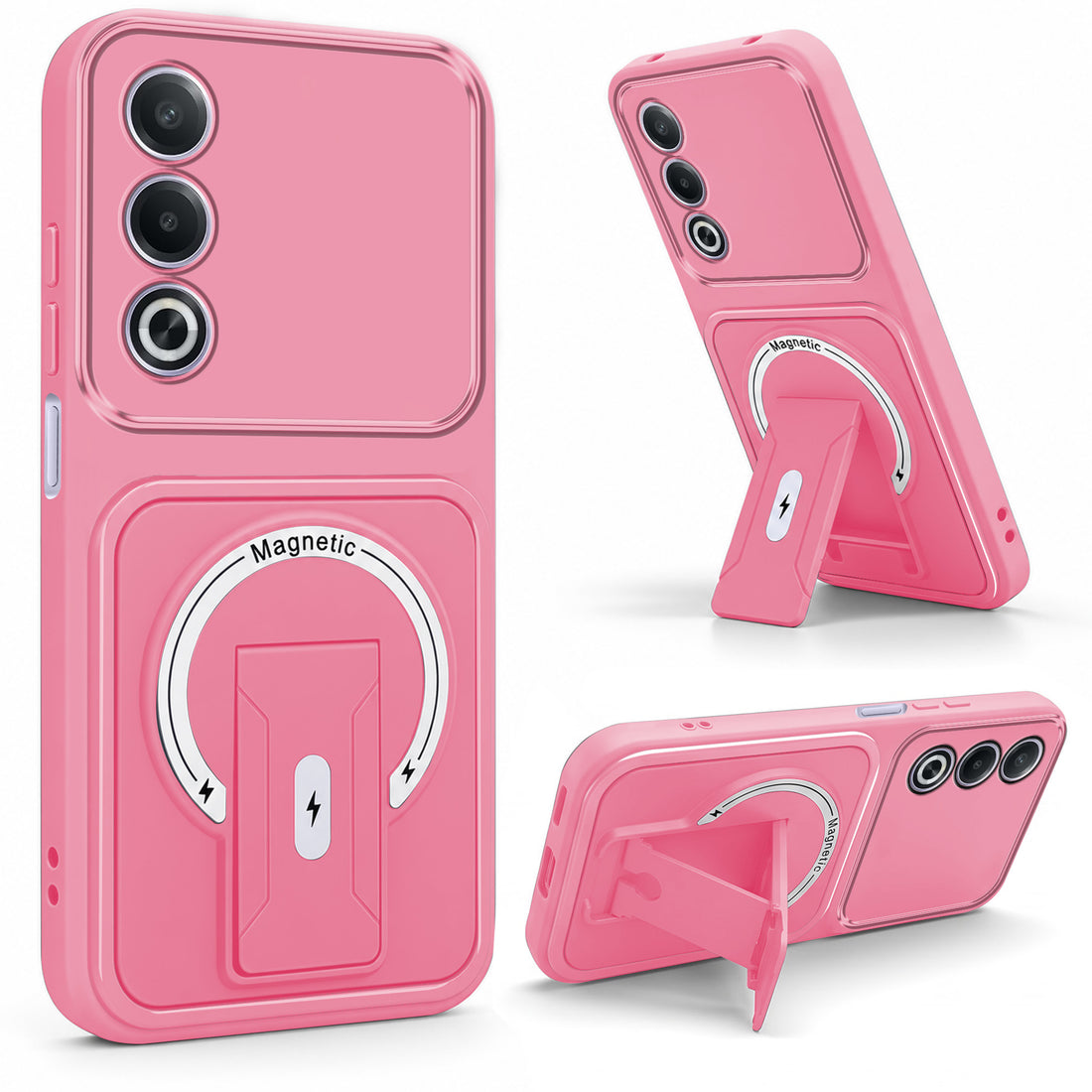 For Oppo A3 Pro 5G Back Case Cover Metallic (Hybrid Armor Kickstand | MagSafe Compatible | Camera Protection Shockproof)