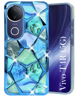 For Vivo T4R Back Cover Case ( Dual Design Glitter Sparkle and Detachable Diamond Print Case | Soft and Flexible)
