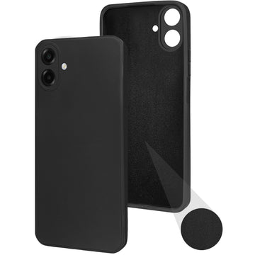 For Samsung Galaxy A07 | F70e 5G Back Case Cover (Inside Fiber cloth with Matte Finish Silicone |Black)
