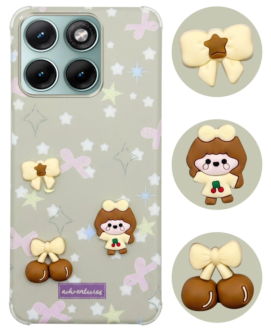 For Motorola Moto Edge 70 Fusion Back Cover Case (3D Cute Cartoons | Hard Back Side Soft | Matte Premium Finish | HD Printing)