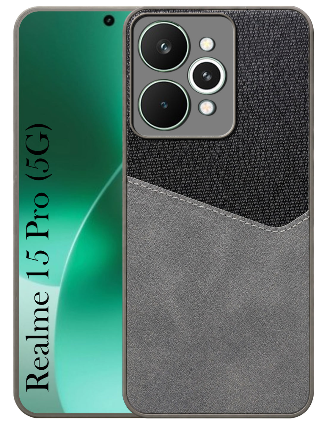 For Realme 15 Pro Back Cover Case (Dual PU Leather Stitch | Professional Minimalist | Soft and Flexible)