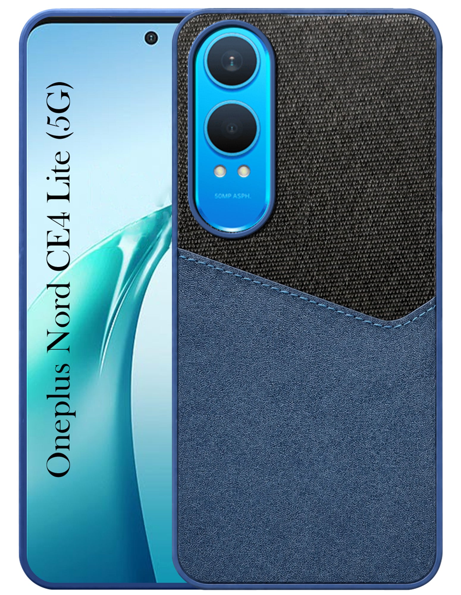 For OnePlus Nord CE 4 Lite Back Cover Case (Dual PU Leather Stitch | Professional Minimalist | Soft and Flexible)