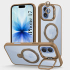 For Apple iPhone 17 Back Cover Case Crystal (Lifetime Anti Yellow | Magnetic Ring Stand | Camera Lens Protection | MagSafe Compatible)