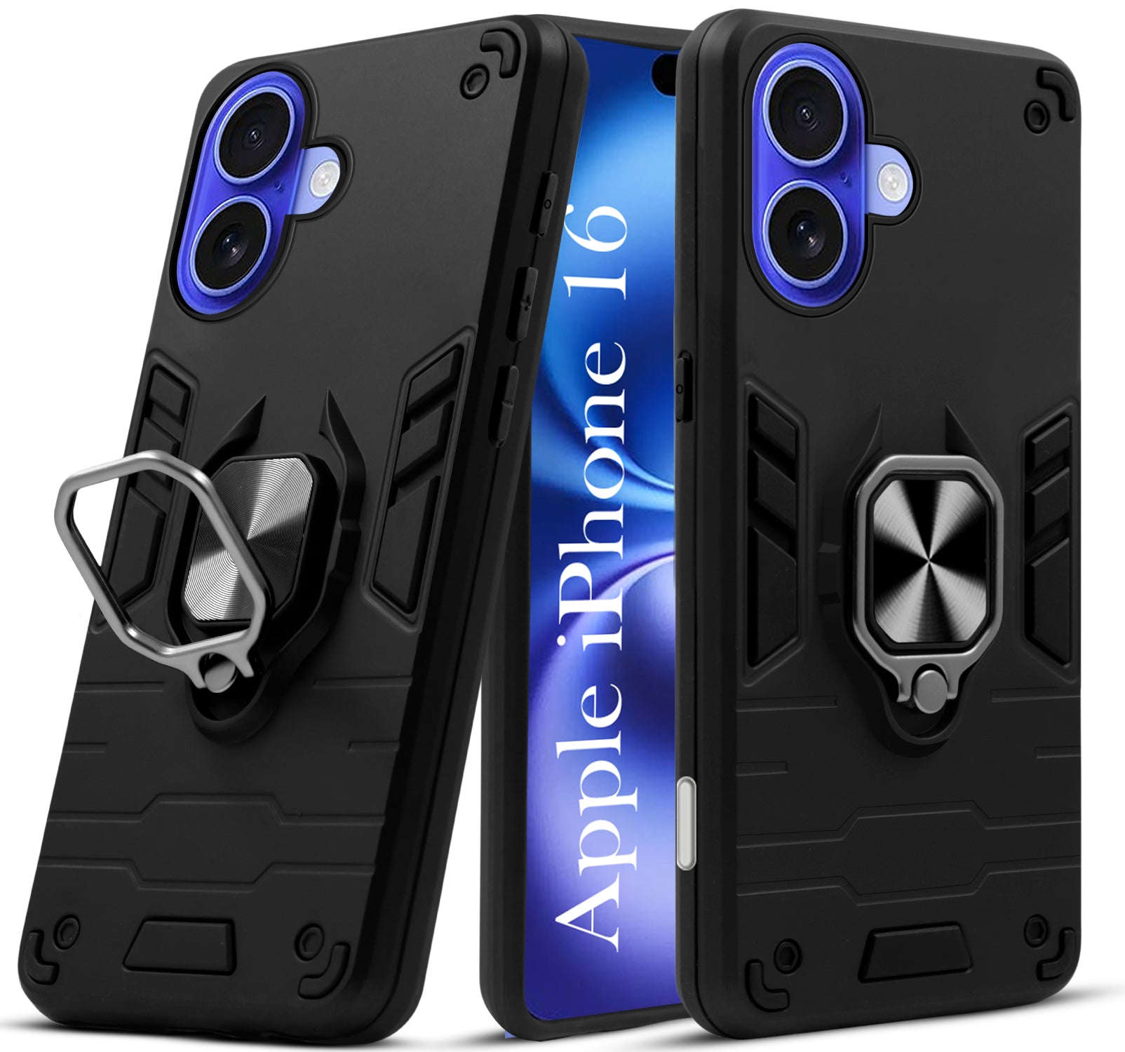For Apple iPhone 16 Back Cover Case (Shockproof Polycarbonate Dual Layer Hybrid Armor)