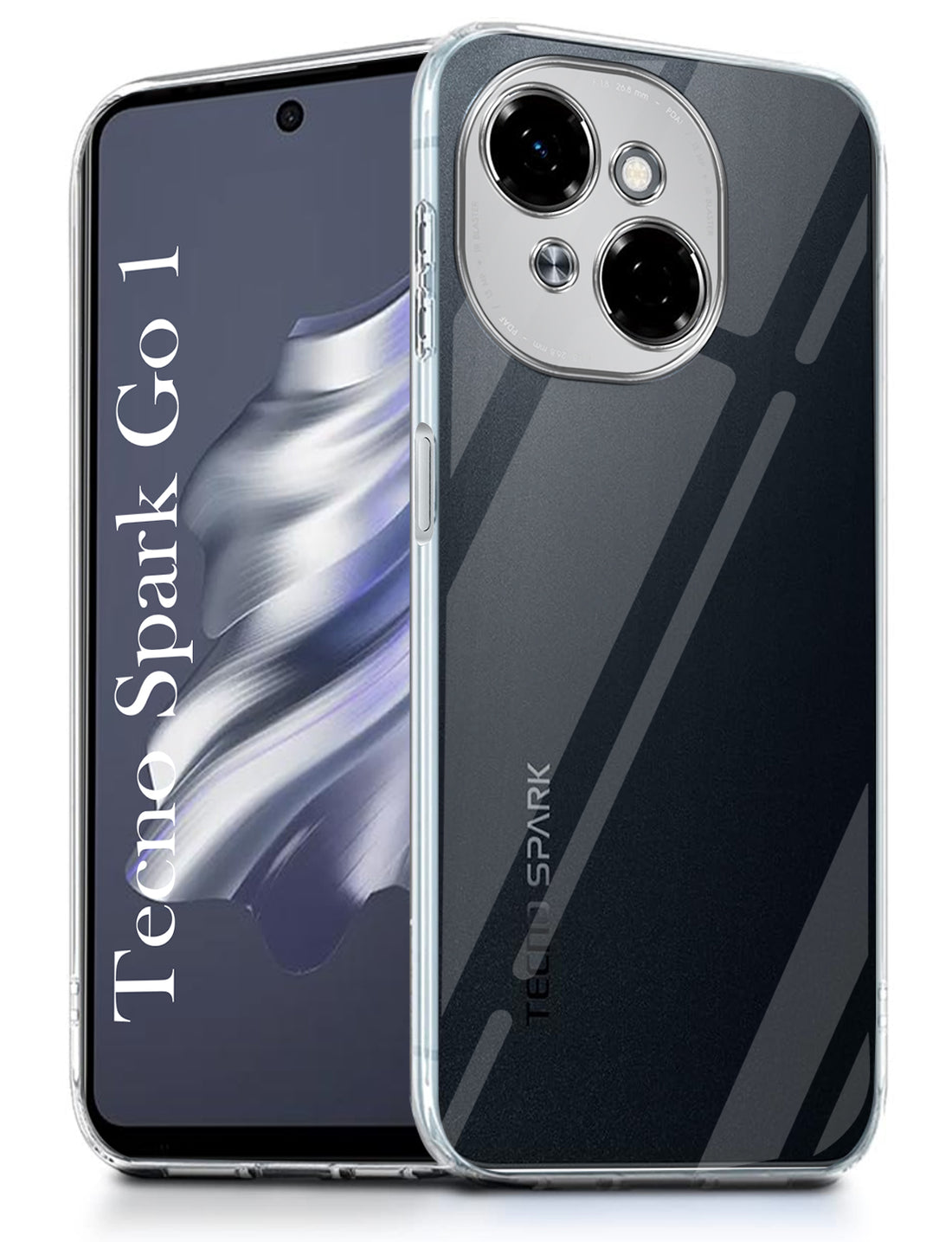 For Tecno Spark Go 1 Back Cover ( Silicone Clear Shockproof Case with Camera Protection | Soft and Flexible | Transparent)