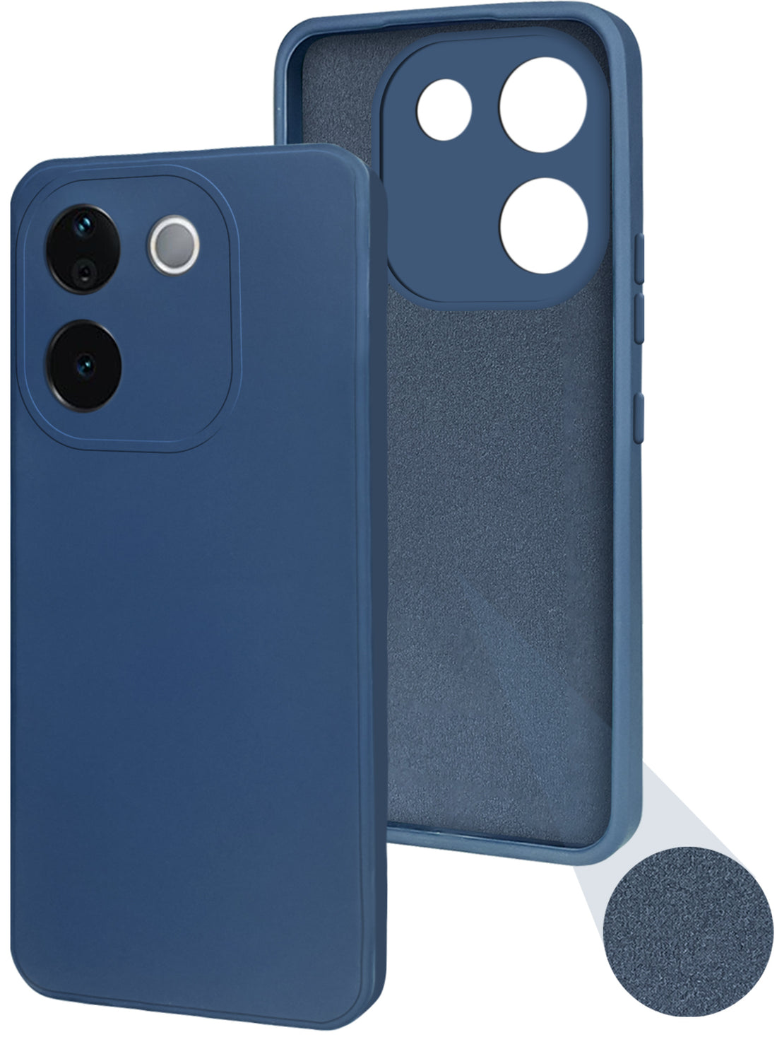 For Vivo iQOO Z9s Pro  Back Cover Case ( Matte Finish Silicone with Inside Fiber cloth)