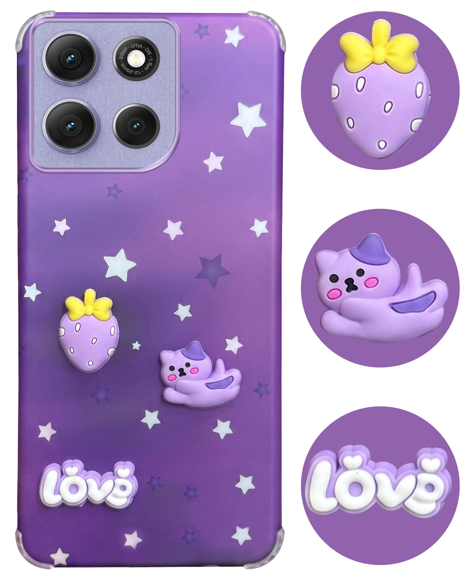 For Motorola Moto G86 Power Back Cover Case (3D Cute Cartoons | Hard Back Side Soft | Matte Premium Finish | HD Printing)