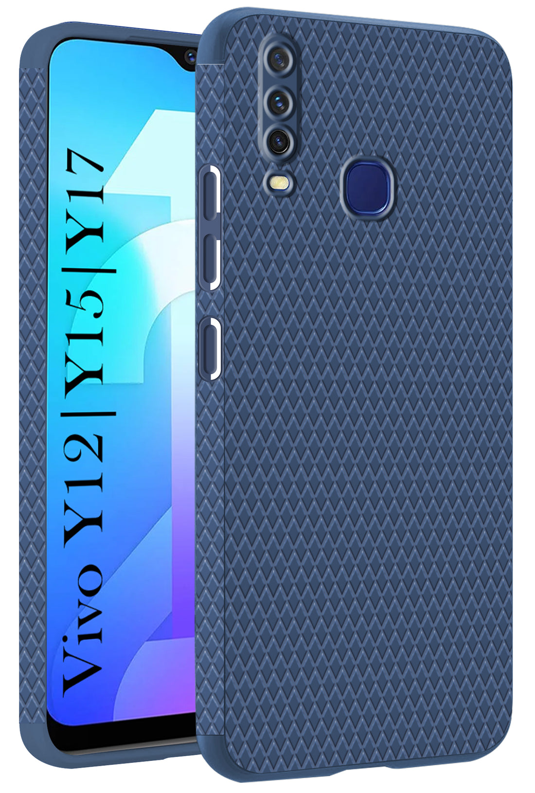 For Vivo Y12 | Y15 | Y17 Back Cover Case (Liquid Silicone | Side Grip | Camera Protection)