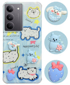For Realme 14X Back Cover Case (3D Cute Cartoons | Hard Back Side Soft | Matte Premium Finish | HD Printing)