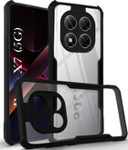 For Xiaomi Poco X7 Back Cover Case ( Shockproof with Polycarbonate Clear Panel | Professional Black)