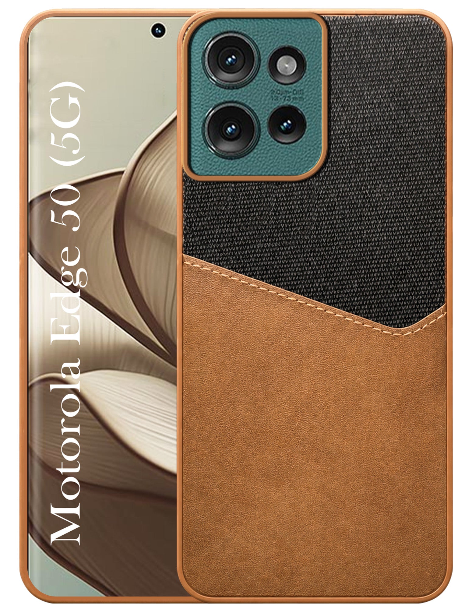 For Motorola Edge 50 5G Back Cover Case (Dual PU Leather Stitch | Professional Minimalist | Soft and Flexible)