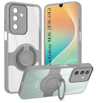 For Samsung Galaxy M36 | Samsung Galaxy F36 Back Cover Case with stand (Built-in Ring Holder Kickstand | Lifetime Anti Yellow | Camera Protection)