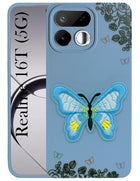 For Realme 16T 5G Back Cover Case (Soft Butterfly Embroidery | Women Teen Girls | Camera Protection| Matte Silicone)