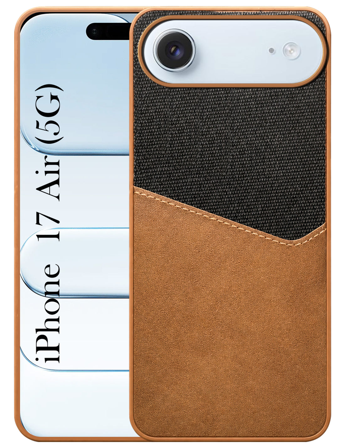 For Apple iPhone 17 Air Back Cover Case (Dual PU Leather Stitch | Professional Minimalist | Soft and Flexible)
