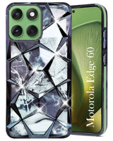For Motorola Moto Edge 60 Back Cover Case Compatible With ( Dual Design Glitter Sparkle and Detachable Diamond Print Case | Soft and Flexible)