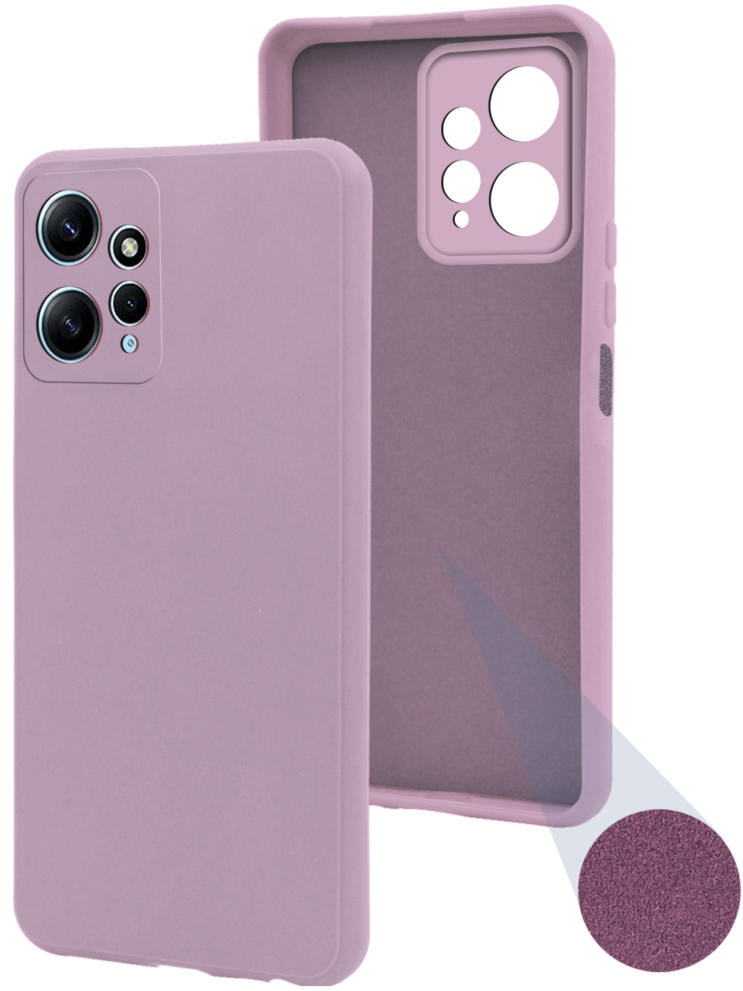 For Xiaomi Redmi Note 12 4G Back Cover Case ( Matte Finish Silicone with Inside Fiber cloth)