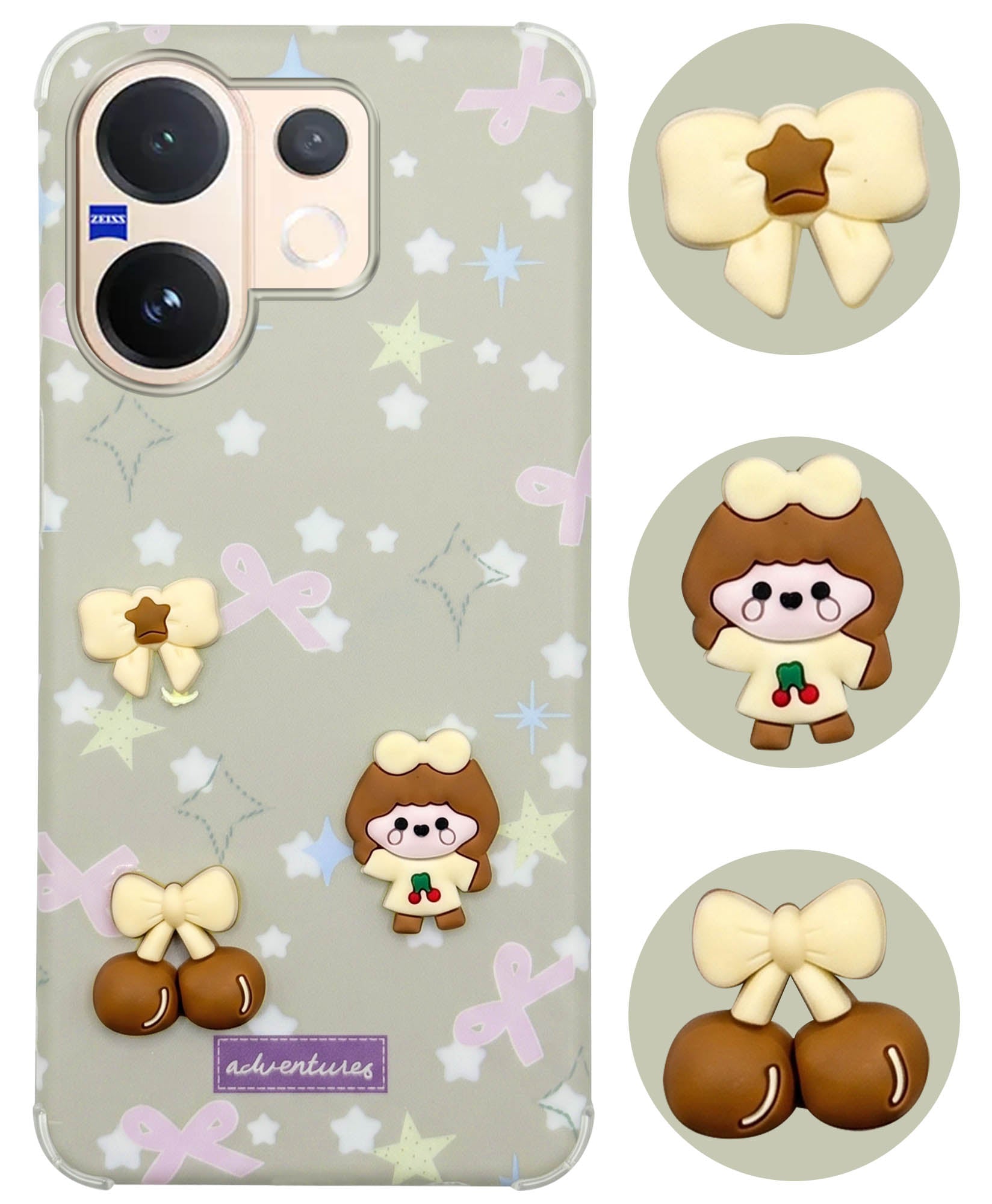 For Vivo V60 | Vivo T4 Pro Back Cover Case (3D Cute Cartoons | Hard Back Side Soft | Matte Premium Finish | HD Printing)