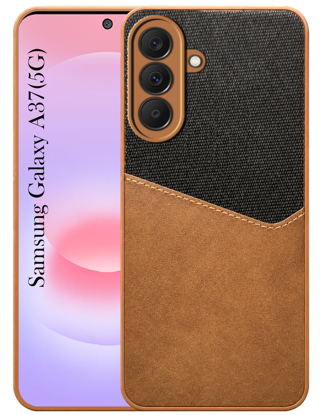 For Samsung Galaxy A37 5G Back Cover Case (Dual PU Leather Stitch | Professional Minimalist | Soft and Flexible)