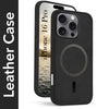 For Apple iPhone 16 Pro Back Cover Case (Sleek Leather Finish | MagSafe Compatible Wireless Charging | Camera Bump Protection)