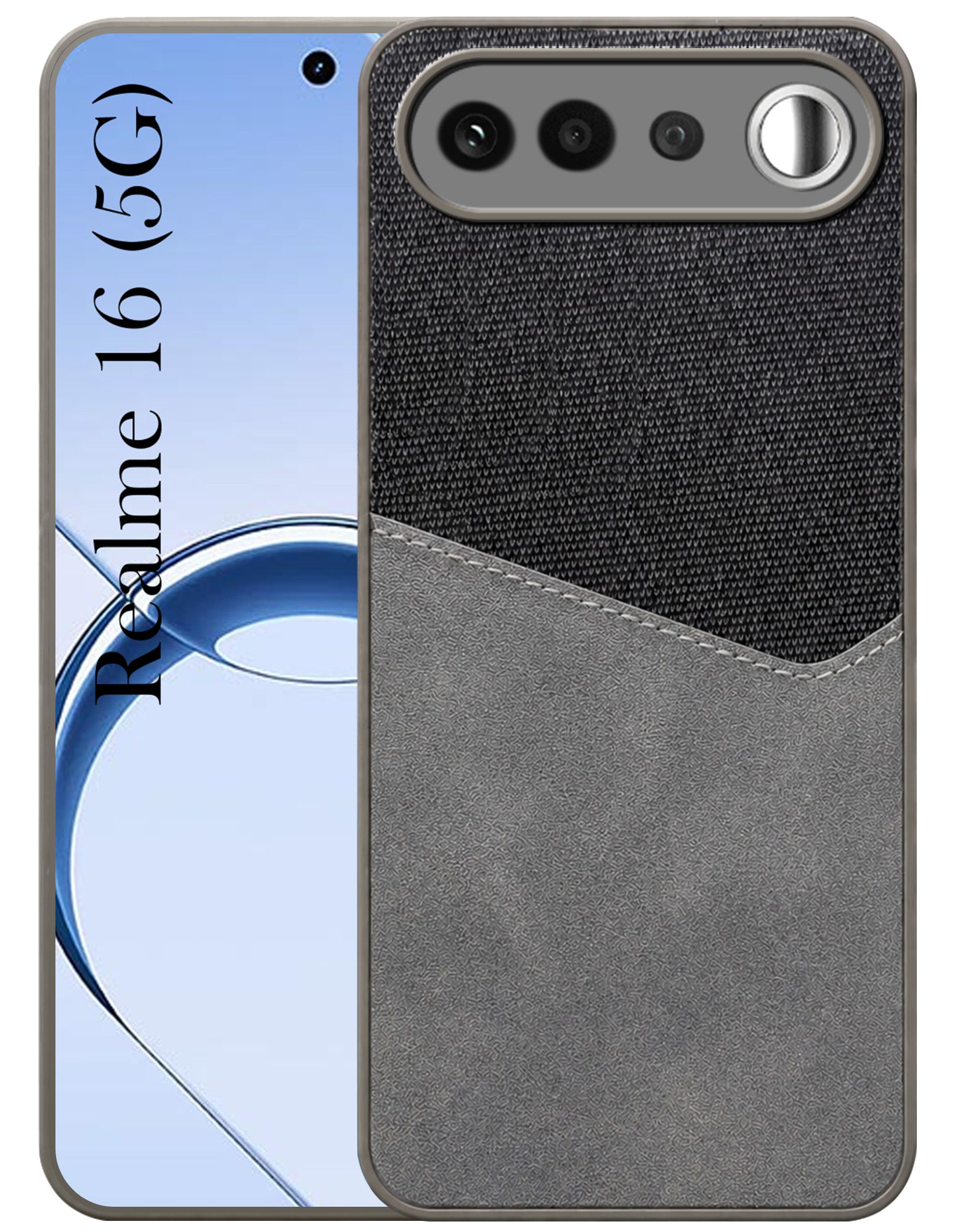 For Realme 16 Back Cover Case (Dual PU Leather Stitch | Professional Minimalist | Soft and Flexible)