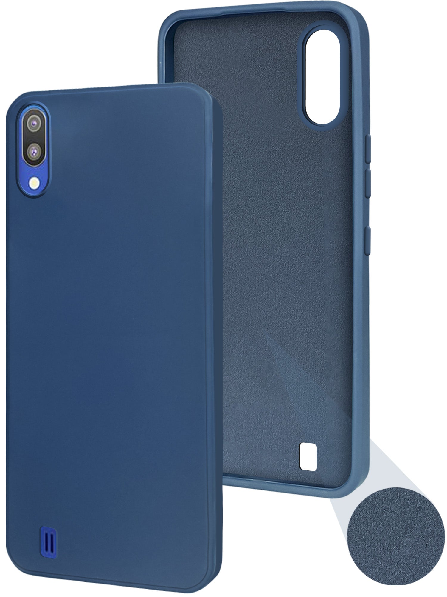 For Samsung Galaxy M10 Back Cover Case ( Matte Finish Silicone with Inside Fiber cloth)