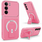For Realme Narzo 80 Lite 5G Back Case Cover Metallic (Hybrid Armor Kickstand | MagSafe Compatible | Camera Protection Shockproof)