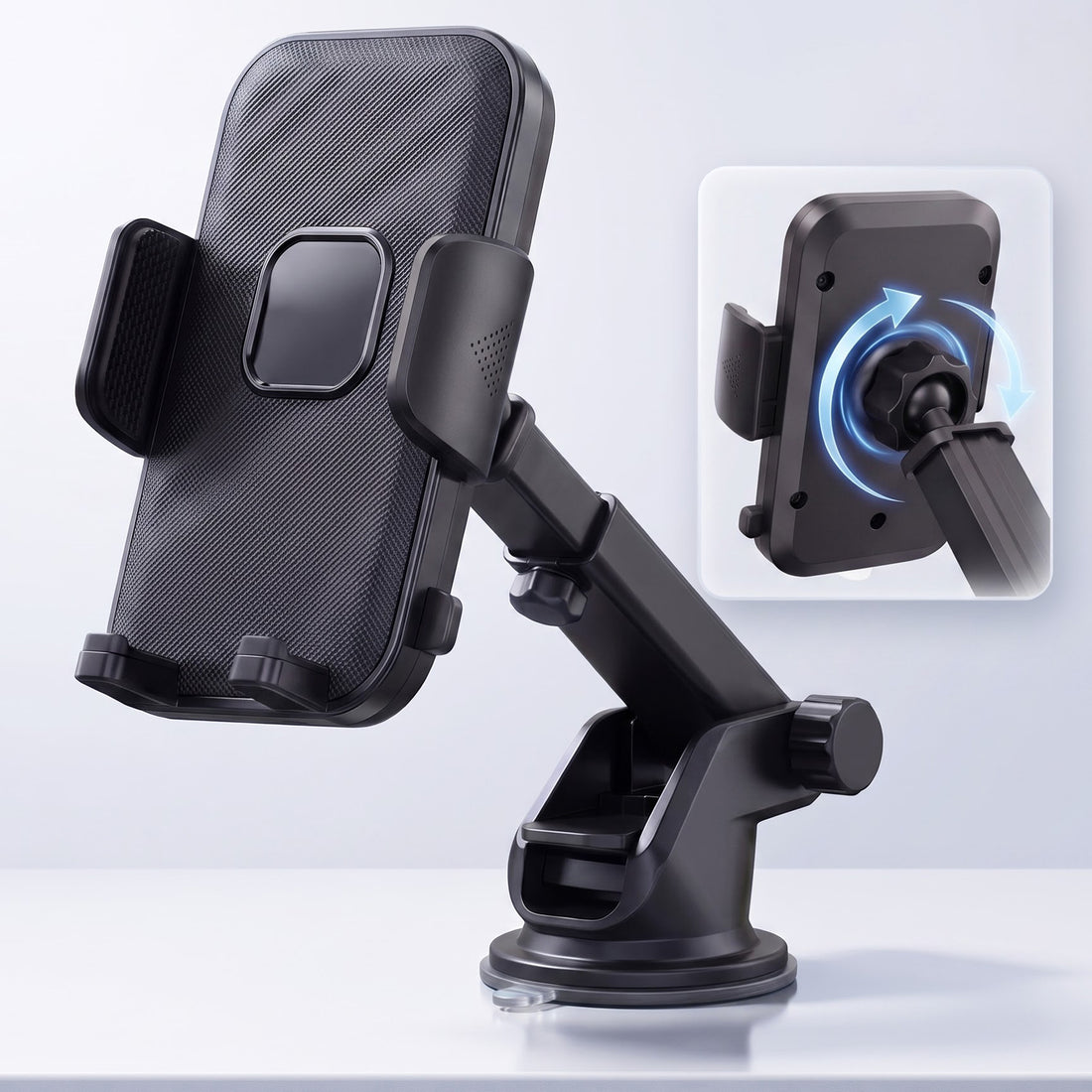 360° One-Touch Car Phone Holder | Universal Dashboard & Windshield Mobile Mount
