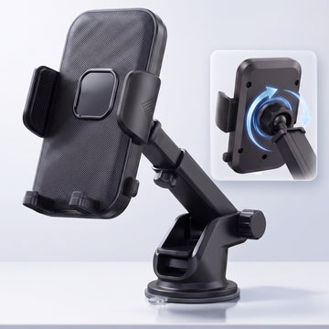 360° One-Touch Car Phone Holder | Universal Dashboard & Windshield Mobile Mount