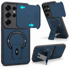 For Samsung Galaxy S25 Ultra Back Case Cover Metallic (Hybrid Armor Kickstand | Sliding Shutter Camera Protection | MagSafe Compatible)