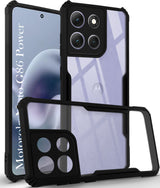 For Motorola Moto G86 Power Back Cover Case (Shockproof with Polycarbonate Clear Panel | Professional Black)