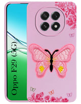 For Oppo F29 Back Cover Case(Soft Butterfly Embroidery | Women Teen Girls | Camera Protection| Matte Silicone)