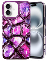 For Apple iPhone 16 Back Cover Case ( Dual Design Glitter Sparkle and Detachable Diamond Print Case | Soft and Flexible)