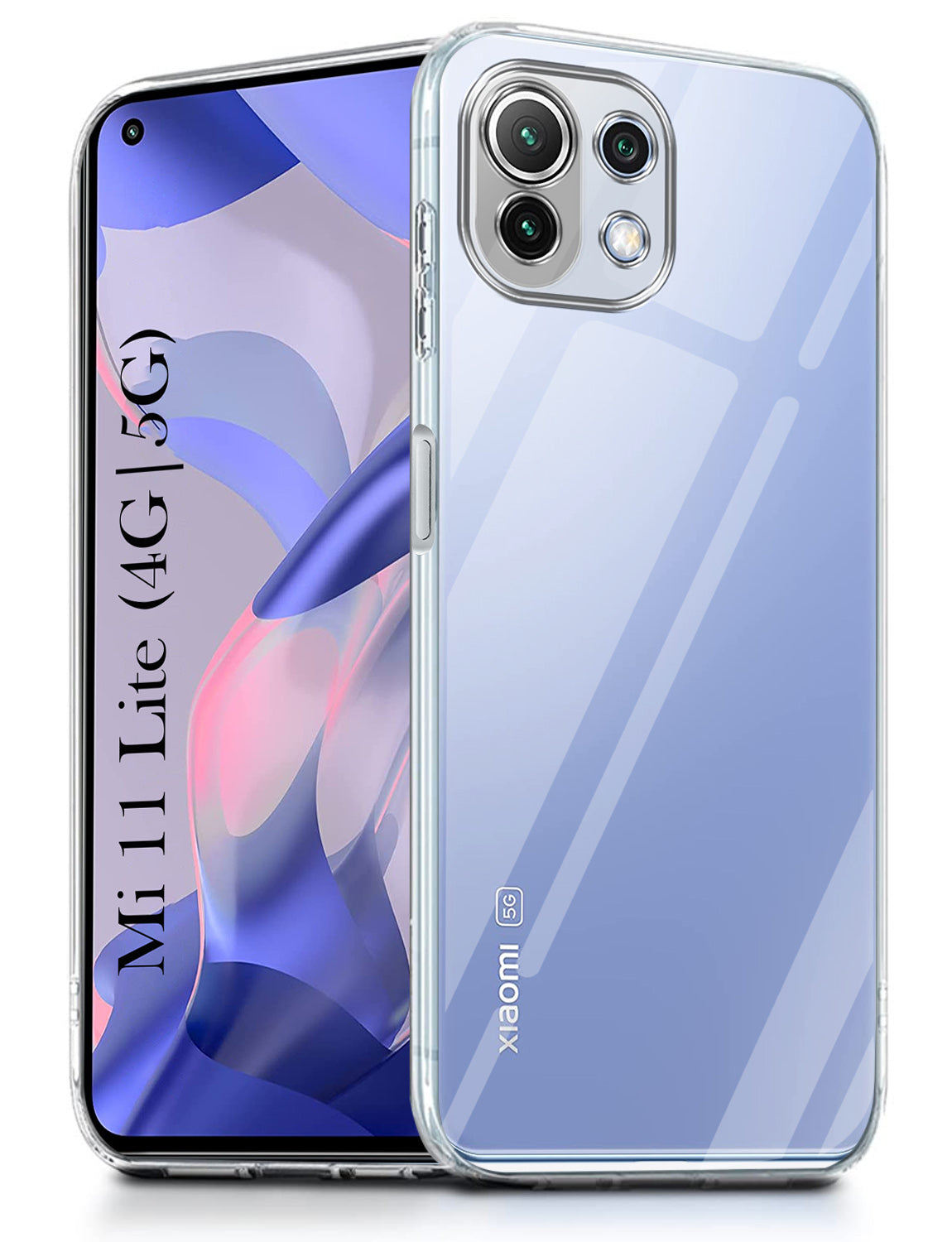 For Xiaomi Mi 11 Lite 4G | 11 Lite 5G Back Cover ( Silicone Clear Shockproof Case with Camera Protection | Soft and Flexible | Transparent)