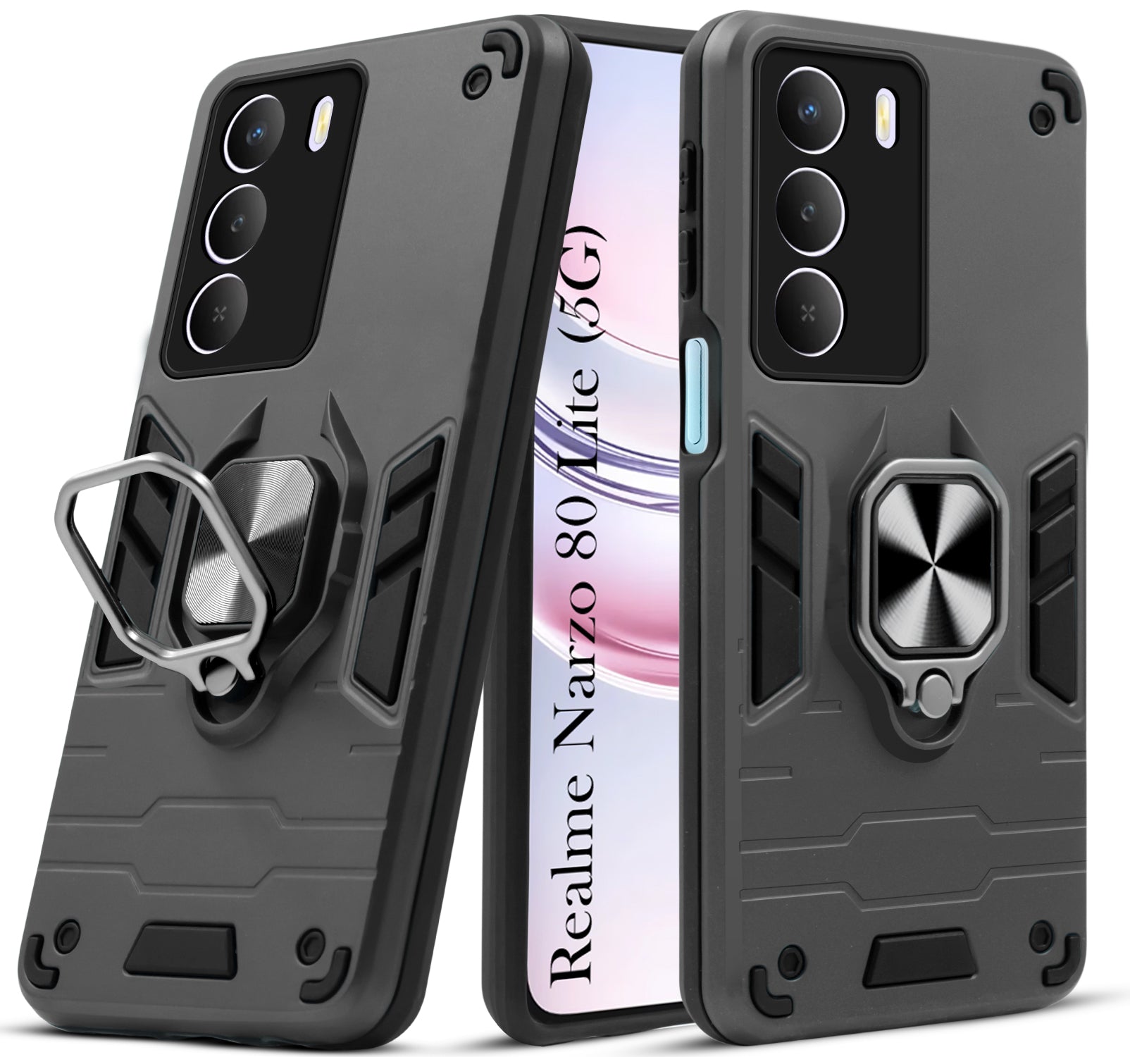 For Realme Narzo 80 Lite 5G Back Cover Case Shockproof Polycarbonate Dual Layer Hybrid Armor)