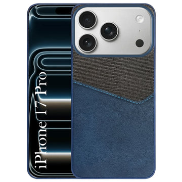 For Apple iPhone 17 Pro Back Cover Case (Dual PU Leather Stitch | Professional Minimalist | Soft and Flexible)