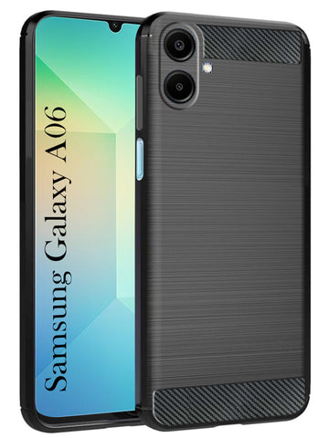 For Samsung Galaxy A06 Back Cover Case ( Hybrid Armor Case | Carbon Fiber Shockproof | Soft and Flexible)