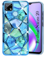 For Realme Narzo 20 Back Cover Case (Dual Design Glitter Sparkle and Detachable Diamond Print Case | Soft and Flexible)