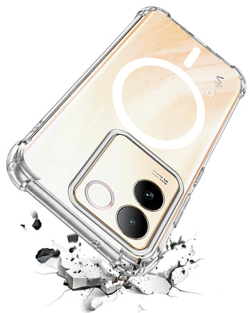 For Vivo T2 Pro Back Cover Shockproof Crystal-Clear (Magsafe Wireless Support | Drop & Camera Protection | Hard Polycarbonate)