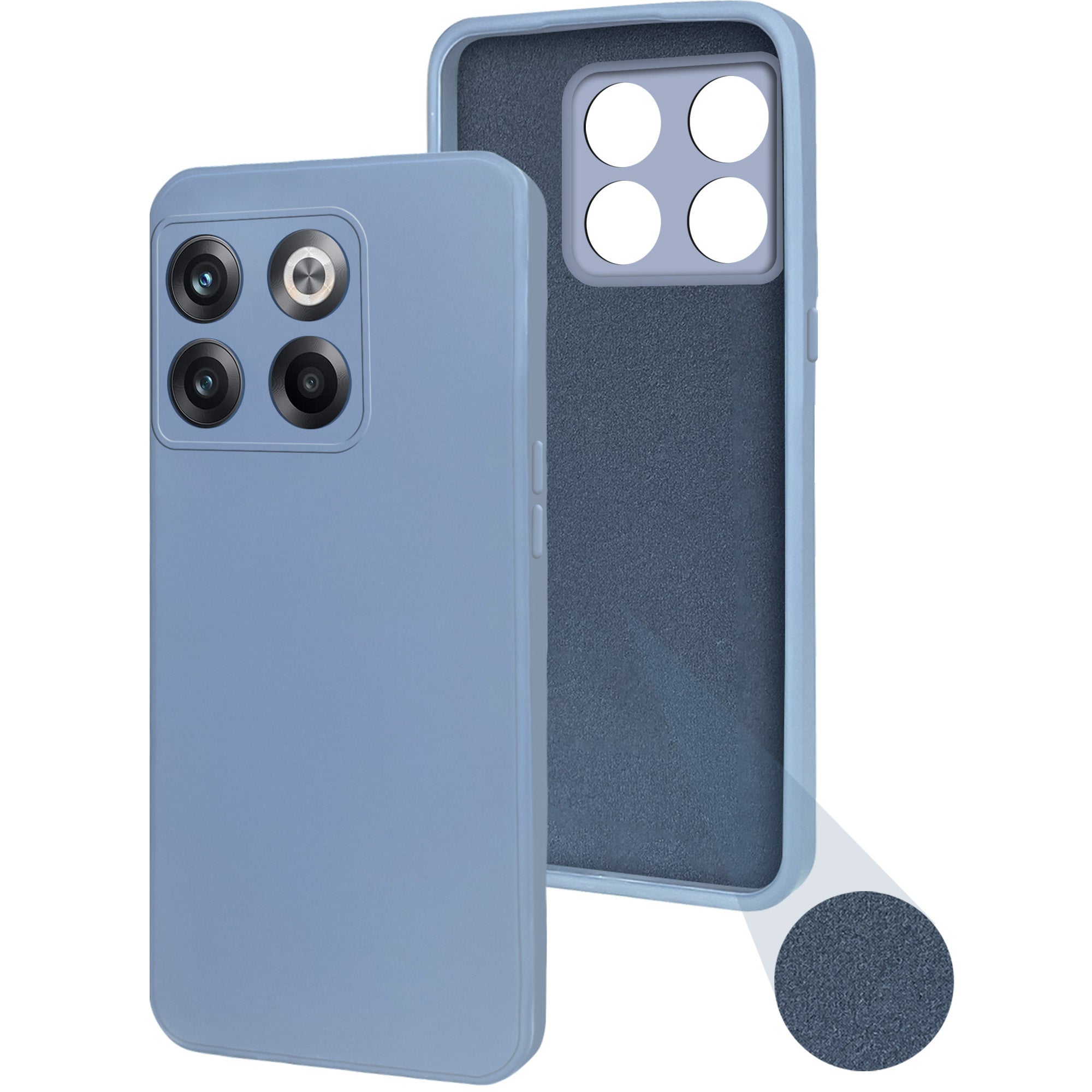 For OnePlus 10T Back Cover Case (Matte Finish Silicone with Inside Fiber Cloth)