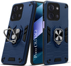 For Poco C85 5G Hybrid Armor Back Cover Case (Shockproof Dual Layer Polycarbonate |Ring Holder Kickstand)