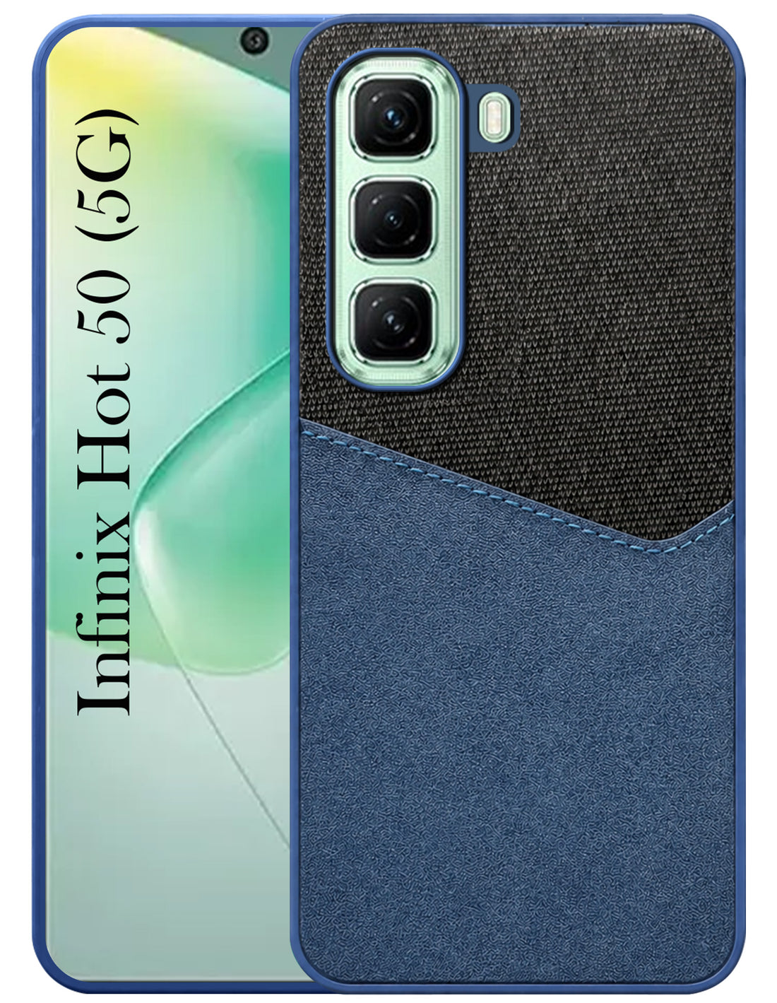 For Infinix Hot 50 5G Back Cover Case (Dual PU Leather Stitch | Professional Minimalist | Soft and Flexible)