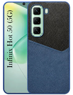 For Infinix Hot 50 5G Back Cover Case (Dual PU Leather Stitch | Professional Minimalist | Soft and Flexible)