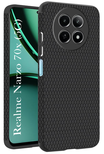 For Realme Narzo 70x 5GBack Cover Case (Liquid Silicone | Side Grip | Camera Protection)