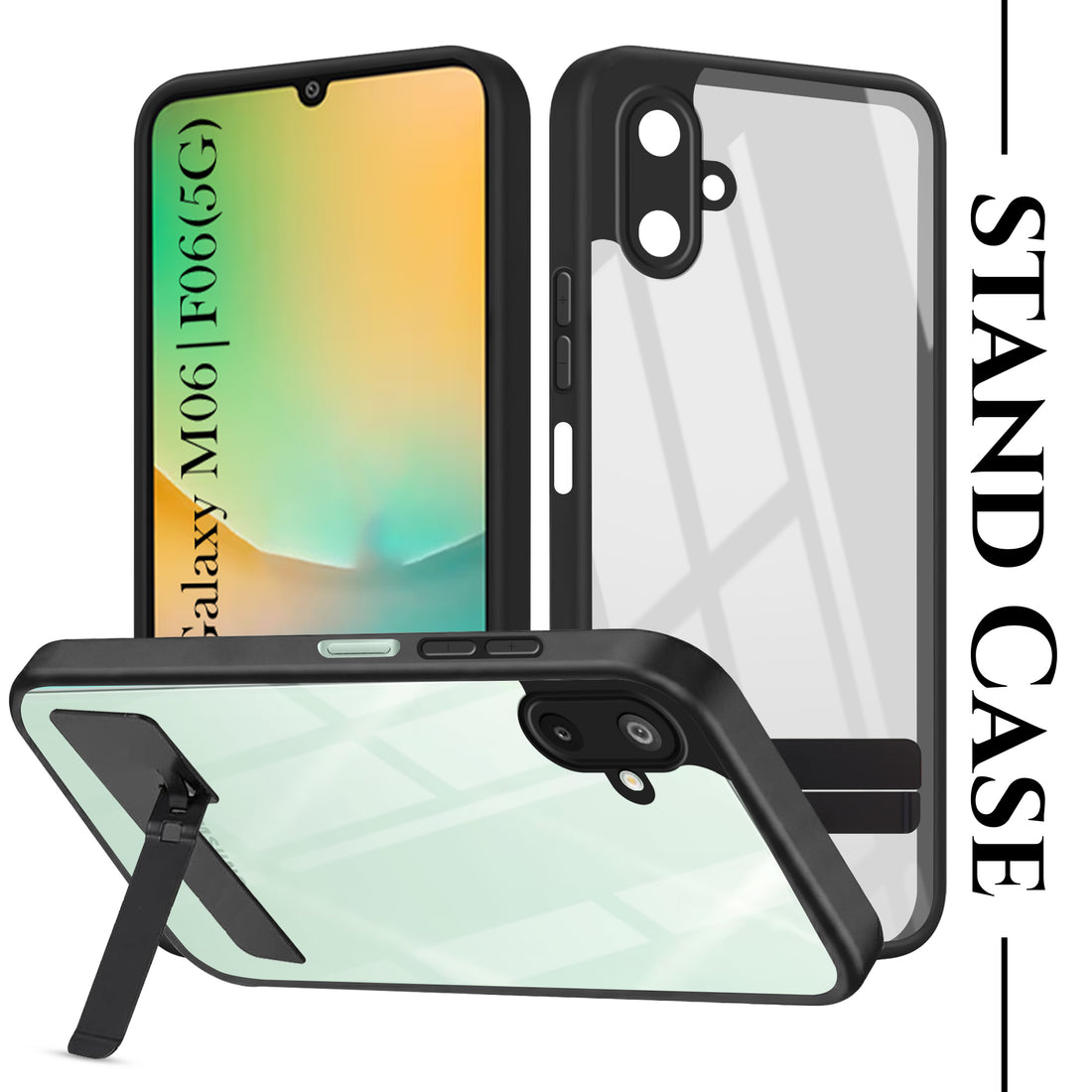 For Samsung Galaxy F06 | Samsung Galaxy M06 Back Cover Case (Built-in Stand | Lifetime Anti Yellow | Kickstand Shockproof | Camera Protection | MagSafe Compatible)