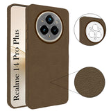 For Realme 14 Pro Plus 5G Back Cover Case (Glass Like Camera Protection | Leather Feel | Minimalist Professional Grip)
