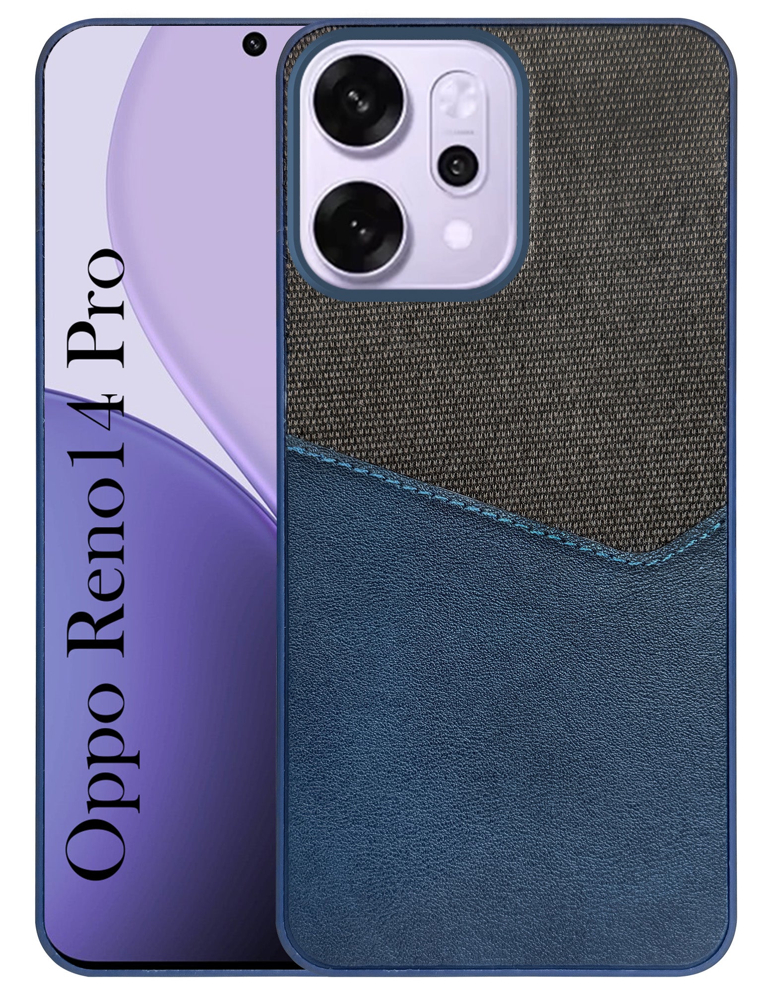 For Oppo Reno14 Pro 5G | Oppo Reno 14 Pro 5G Back Cover Case (Dual PU Leather Stitch | Professional Minimalist | Soft and Flexible)