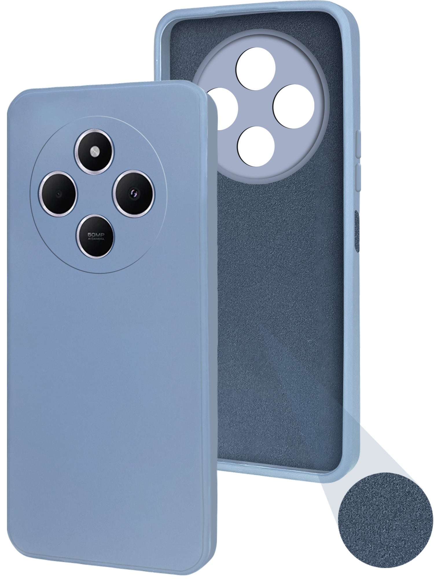 For Redmi A4 5G | Xiaomi Redmi 14C Back Cover Case ( Matte Finish Silicone with Inside Fiber cloth)