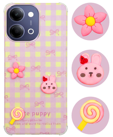 For Vivo iQOO Z11 Lite Back Cover Case (3D Cute Cartoons | Hard Back Side Soft | Matte Premium Finish | HD Printing)