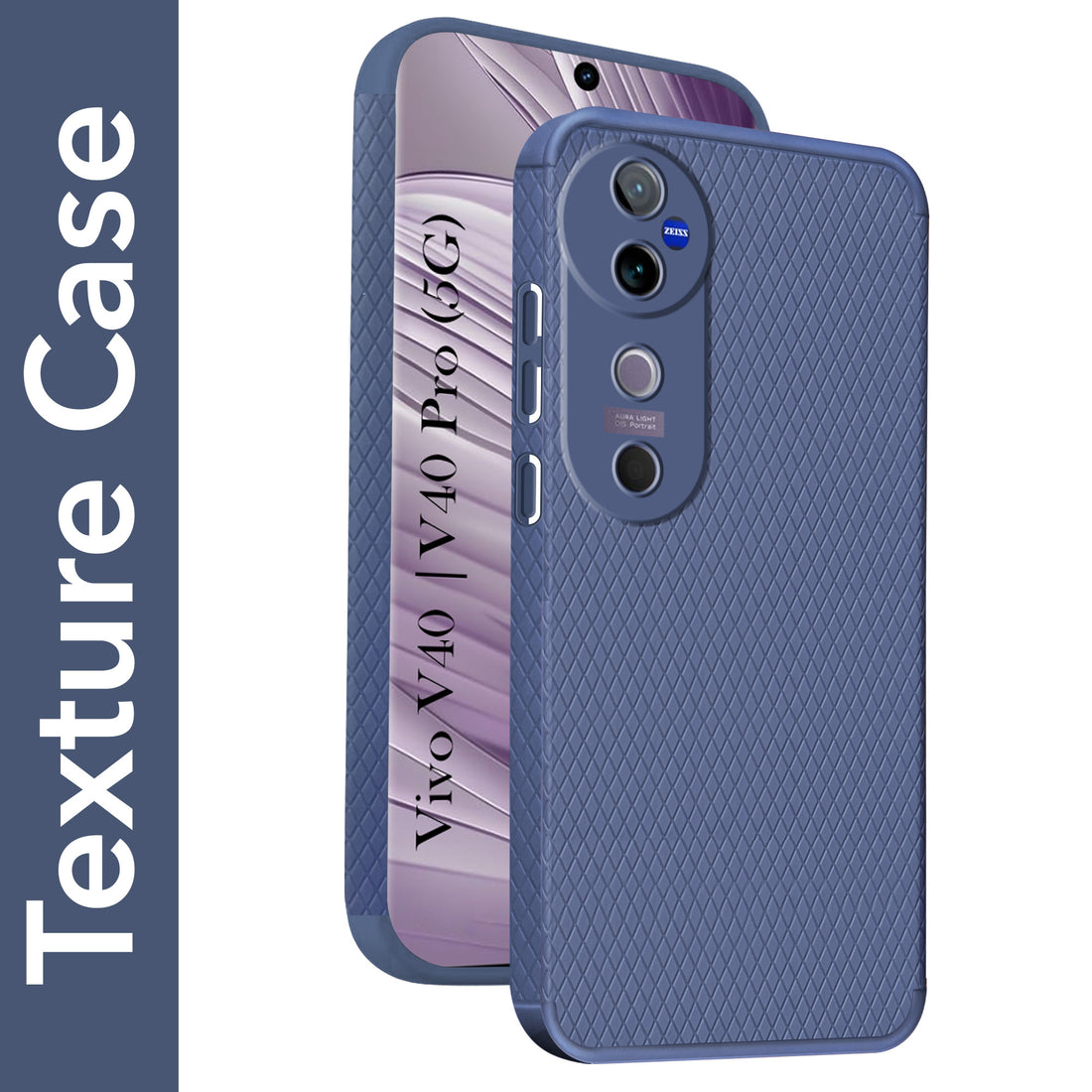 For Vivo V40 | Vivo V40 Pro 5G Back Cover Case ( Textured Design | Side Grip | Camera Protection)