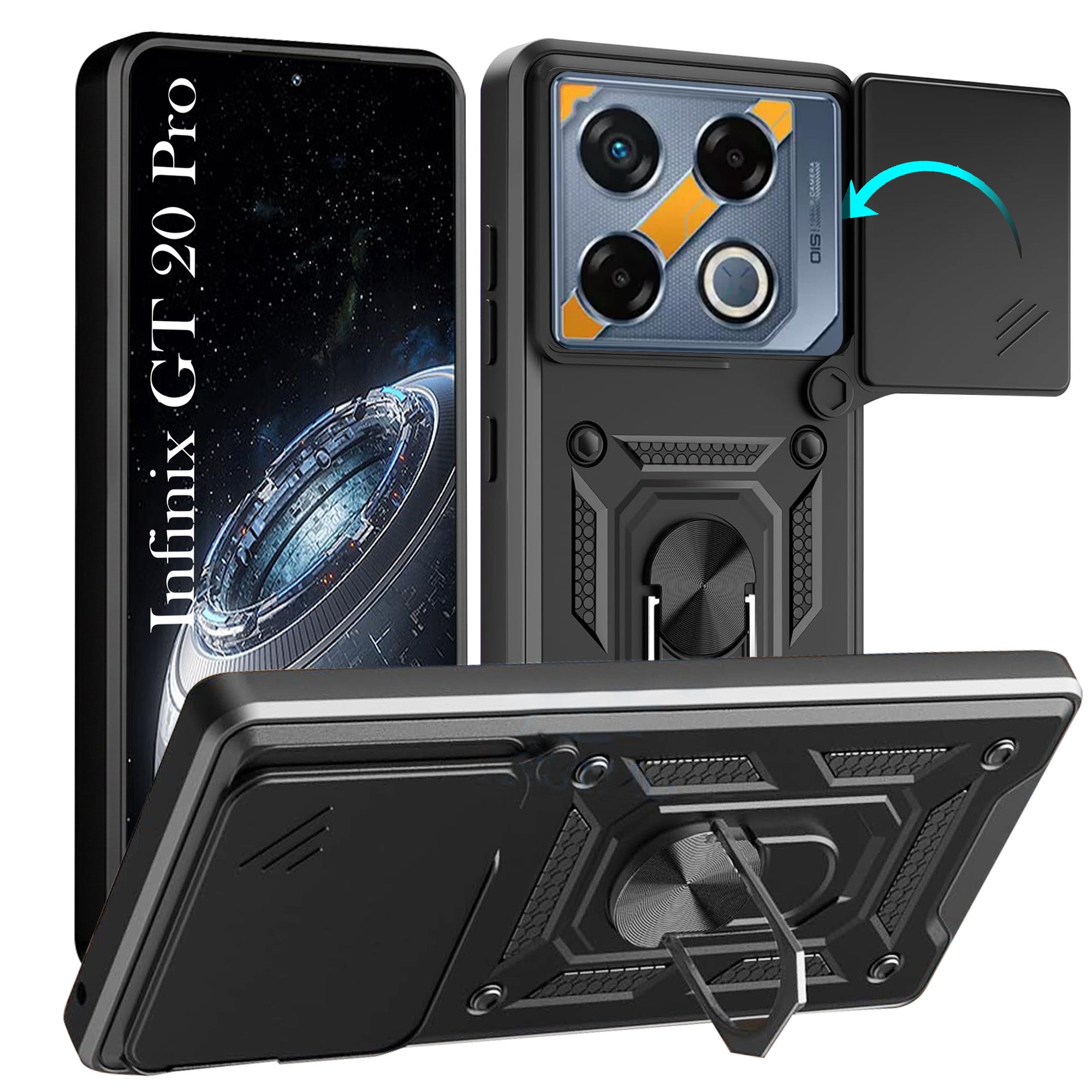 For Infinix GT 20 Pro 5G Back Cover Case (Hybrid Dual Armor Polycarbonate)